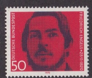 Germany # 1051, Friedrich Engels - Socialist, Mint Never Hinged, 1/2 Cat.