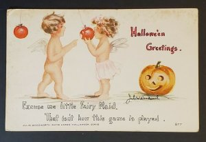 1913 Keene New Hampshire Halloween Greetings Illustrated Picture Postcard Cover