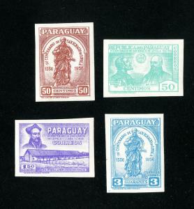 Paraguay Stamps # 520-3 LH Imperf Set of 4