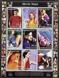 Kyrgyzstan 2001 Movie Stars #2 perf sheetlet containing 9...