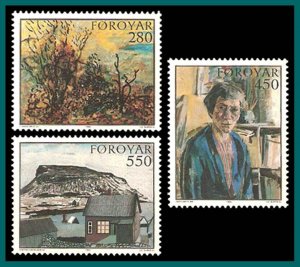 Faroe Islands 1985 Paintings, MNH 127-129,SG115-SG117