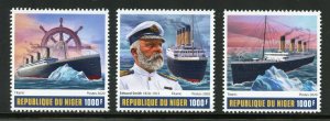 NIGER 2020 TITANIC SET OF THREE MINT NH