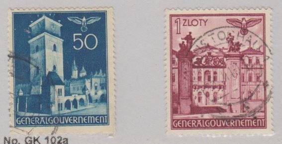 Germany Occupation - Poland Scott #N68,N71 Stamp - Used Set