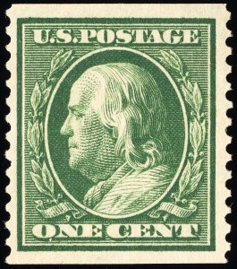 US Stamps # 387 MNH F-VF Slight Natural Bend Scott Value $450.00