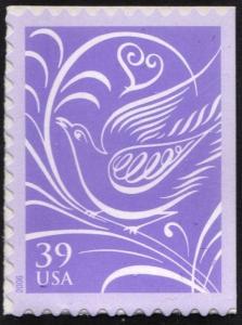 SC#3998 39¢ Wedding Doves Booklet Single (2006) SA