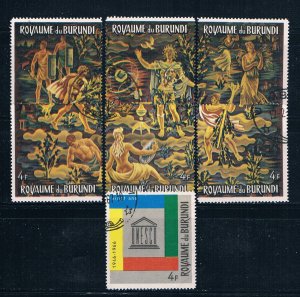 Burundi 158a-g Used set Allegory of prosperity 1966 (MV0224)