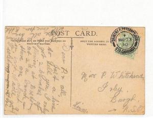 AX105 1910 GB RAILWAY Superb *Grimsby Peterborough Sorting Carriage* TPO Card 