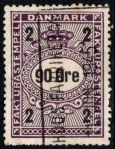 Vintage Denmark Revenue 90 Ore Invoice Tax (Sales Tax) Used