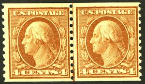 U.S. #495 MINT PAIR OG LH