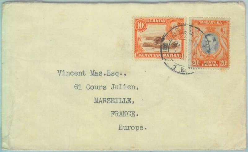 83455 - KENYA UGANDA TANGANIKA - POSTAL HISTORY -  COVER to FRANCE 1940's