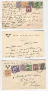 Sweden, Postage Stamp, # 1936 Letter & Postcard, Ship, Swedish American Line