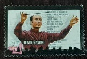 US Scott # 3839; used 37c Henry Mancini from 2004; VF/XF centering; off paper