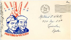 1944 US World War II Patriotic Cover Fighting For Victory