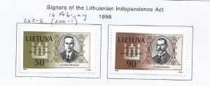 LITHUANIA - 1998 - Signers of  Independence Act -  Perf 2v Set - M L H