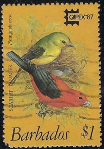 Barbados 705 Used 1987 issue, missing corner (102)(ad4474)
