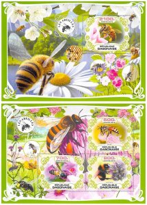 t8, Gabon MNH stamps 2019 bees honey bees insects