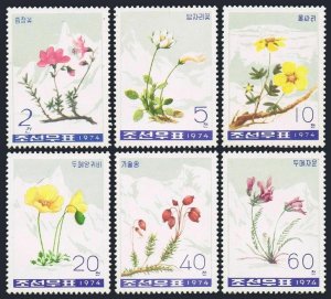 Korea 1260-1265,MNH. Michel 1304-1308. Alpine plants, 1974. Rhododendron, Avens,