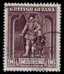 BRITISH GUIANA GVI SG316b, 96c purple, FINE USED. Cat £15. PERF 13 X 14