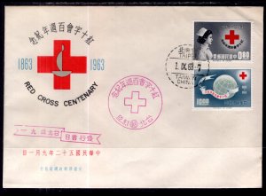 Taiwan 1375-1376 Red Cross U/A FDC