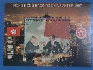 1997-SCOTLAND-STAMP-HONG KONG BACK TO CHINA-CHRIS PATTEN & ZHAO NAN  MNH S/S