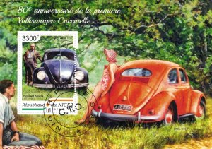 NIGER 2018 - Volkswagen Beetle cars, anniversary 80 years / minisheet