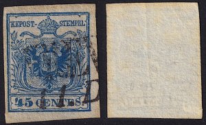 Lombardy-Venetia - 1850 - Scott #6 - used - Coat of Arms