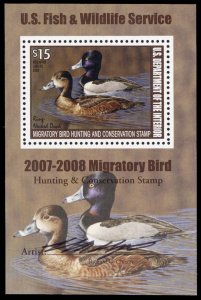 United States, Duck Hunting #R74a Cat$140, 2007 Ring-necked Duck, signed souv...