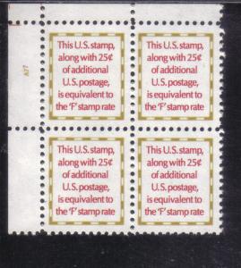 2521 - (.04) Make-up rate plate block mnh vf. UL#A77