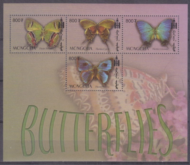 2003 Mongolia 3481-3484KL Butterflies 8,00 €