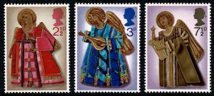 GB 1972 Christmas. MISSING PHOSPHOR. Set of 3 values SG 913-915y