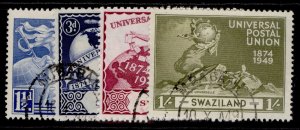 SWAZILAND GVI SG48-51, anniversary of UPU set, FINE USED.