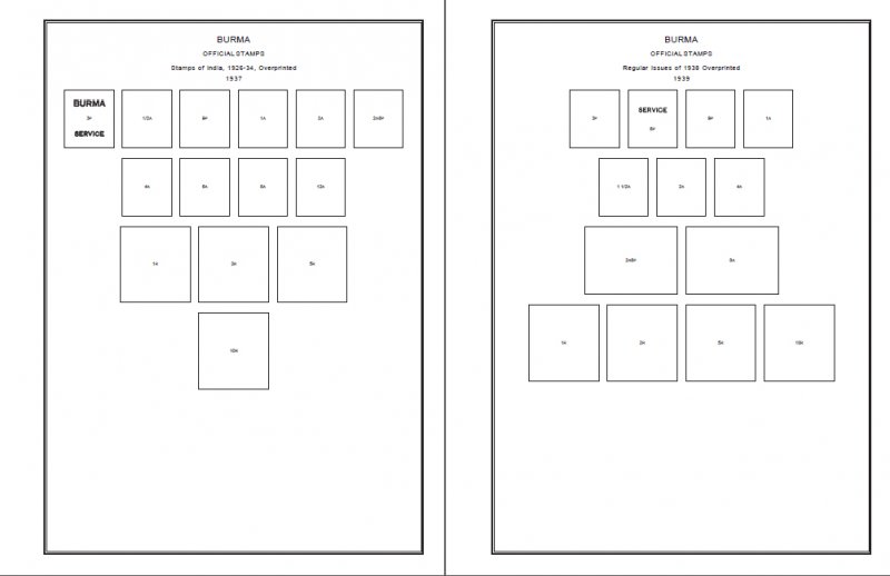BURMA - MYANMAR STAMP ALBUM PAGES 1937-2011 (57 PDF digital pages)