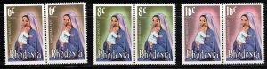 RHODESIA Scott # 388-90 MH Pairs - Christmas 1977 Madonna & Child
