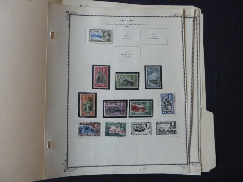 Ceylon 1935-1952 Stamp Collection on Scott Specialty Album Pages