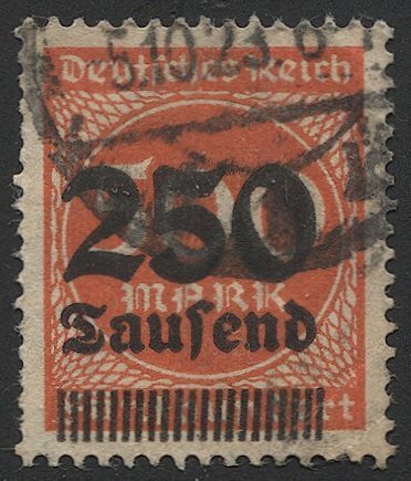 GERMANY 1923 Sc 260 Inflation 250th / 500m, Used, VF