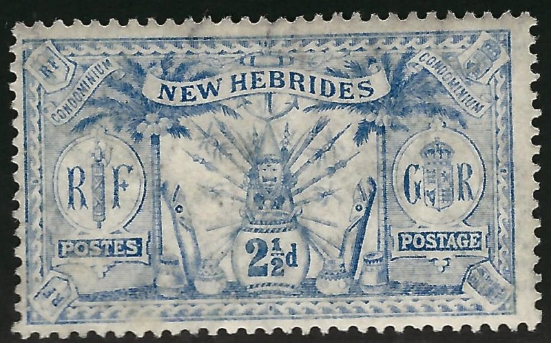 British New Hebrides Attractive SC#20 Mint F-VF hr.SCV$3.50...Grab a Bargain!