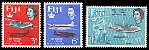 Fiji 208-210, MNH, 25th Anniversary of Fiji-Tonga Airmail Service