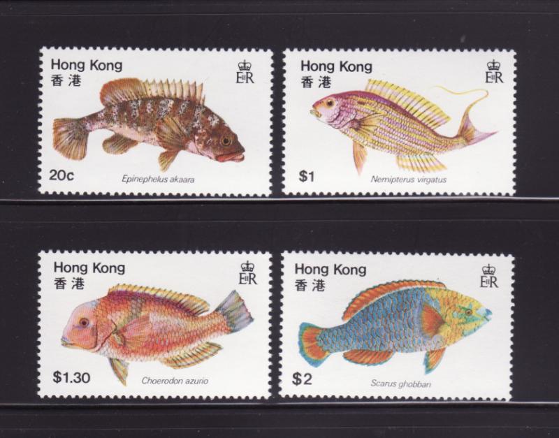 Hong Kong 369-372 Set MNH Fish