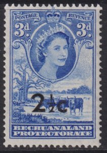 1969 British Bechuanaland Protectorate QE 2½c on 3p MLH Sc# 172 CV $4.50