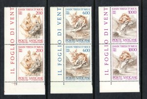 VATICAN 710-12 MNH VF Pairs - St Theresa of Avila - sketches by Tomassi-Ferroni