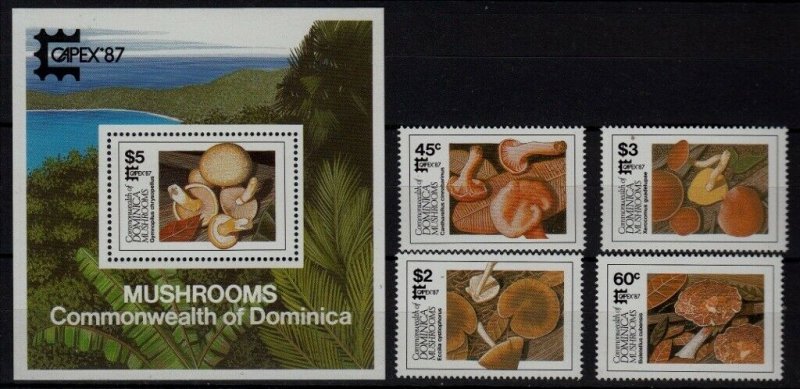 Dominica 1024-28 MNH Mushrooms SCV21.75