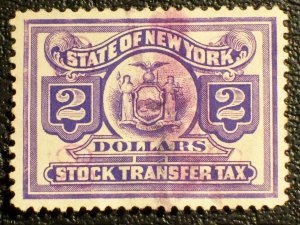 United States New York State Stock Transfer Tax Stamp used