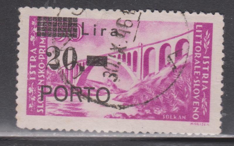 ISTRIA (SLOVENIA OCCUPATION) Scott # J12 - Used - Italian Stamp Overprinted