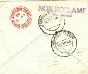 GB WW2 RETOUR Cover Australia Superb *DEAD LETTER OFFICE* Censor India 1943 FC11