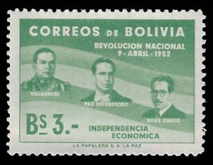 Bolivia #381 MNH; 3b 1st Anniv of National Revolution (1953)