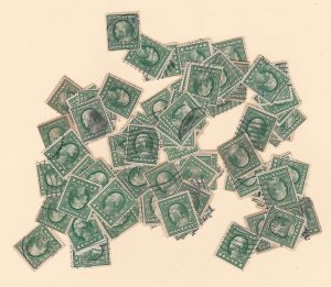 100  Green 1-cent Washington-Frankins, All Perf 12 One Cent