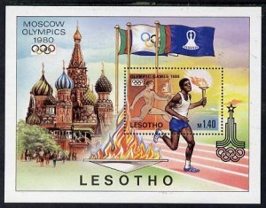 LESOTHO - 1980 - Munich Olympics - Perf Min Sheet - Mint Never Hinged