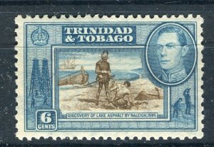 TRINIDAD TOBAGO; 1938 GVI Pictorial issue Mint MNH Unmounted Shade of 6c.