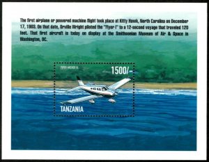 Tanzania 1999 - Wright Bros, First Flight - Souvenir Sheet - Scott 1956 - MNH