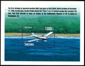 Tanzania 1999 - Wright Bros, First Flight - Souvenir Sheet - Scott 1956 - MNH